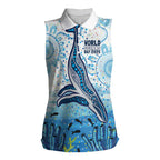 World Ocean Day Australia Aboriginal Women Sleeveless Polo Shirt Whale Watching