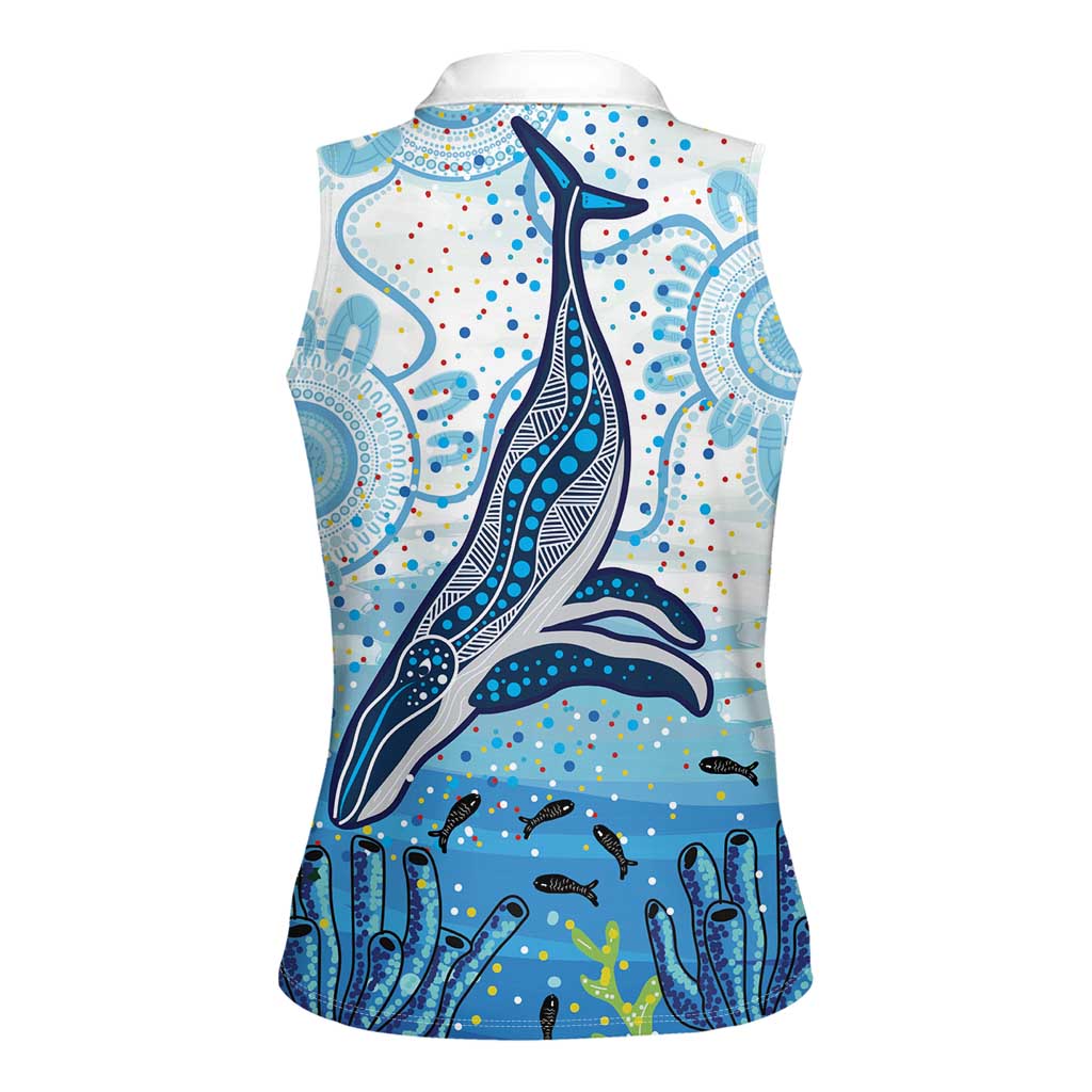 World Ocean Day Australia Aboriginal Women Sleeveless Polo Shirt Whale Watching