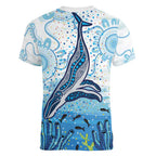 World Ocean Day Australia Aboriginal Women V-Neck T-Shirt Whale Watching