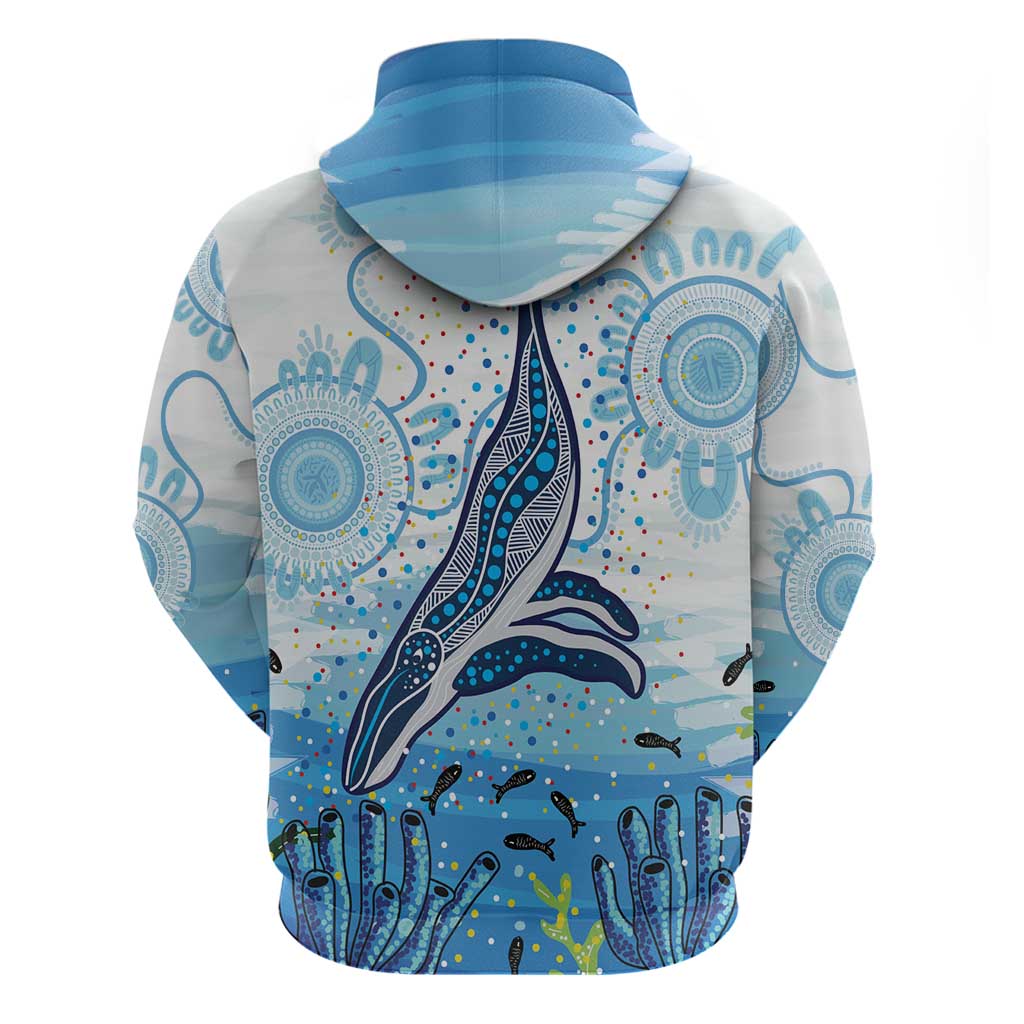 World Ocean Day Australia Aboriginal Zip Hoodie Whale Watching