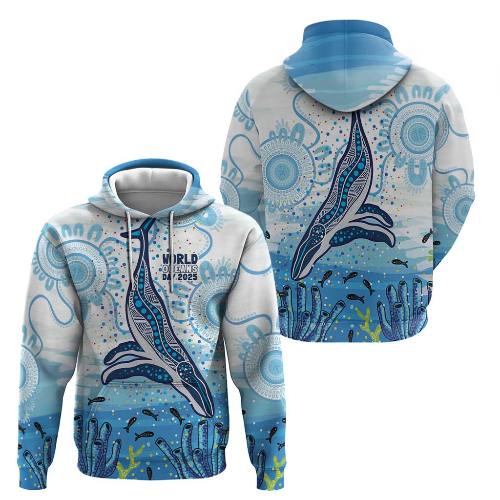 World Ocean Day Australia Aboriginal Zip Hoodie Whale Watching