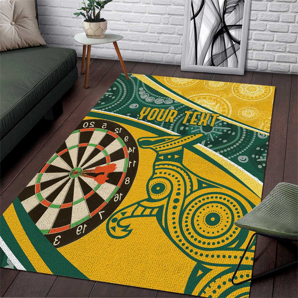 Australia Darts Personalized Indigenous Area Rug Champion Roos