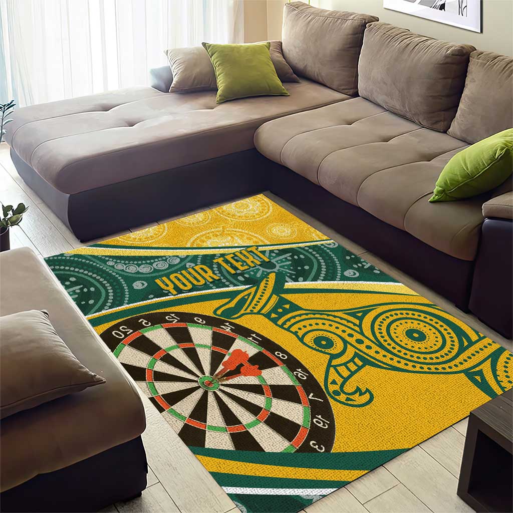 Australia Darts Personalized Indigenous Area Rug Champion Roos