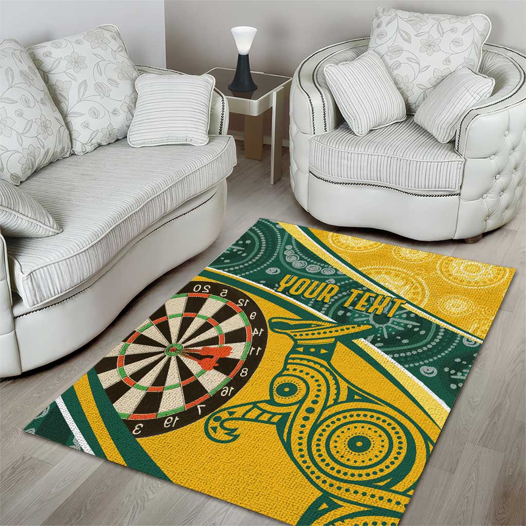 Australia Darts Personalized Indigenous Area Rug Champion Roos