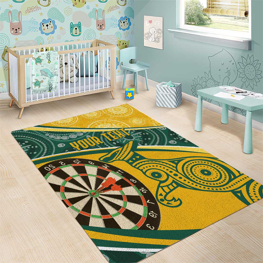 Australia Darts Personalized Indigenous Area Rug Champion Roos