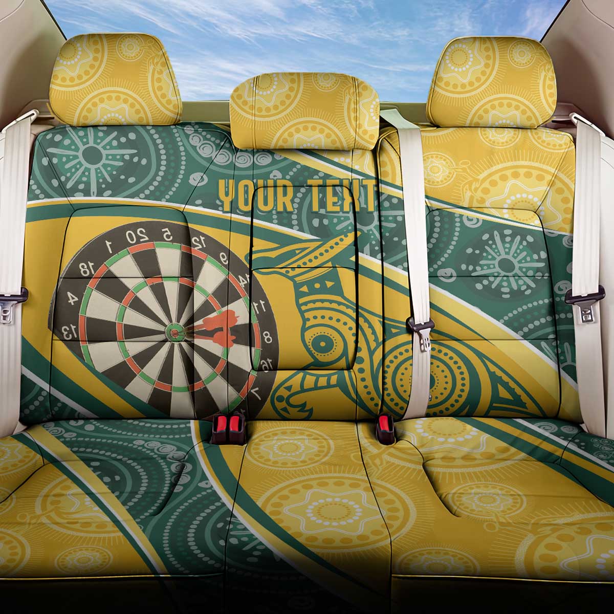 Australia Darts Personalized Indigenous Back Car Seat Cover Champion Roos
