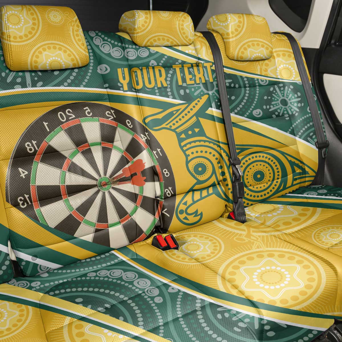 Australia Darts Personalized Indigenous Back Car Seat Cover Champion Roos