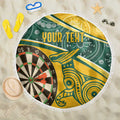 Australia Darts Personalized Indigenous Beach Blanket Champion Roos