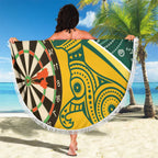 Australia Darts Personalized Indigenous Beach Blanket Champion Roos