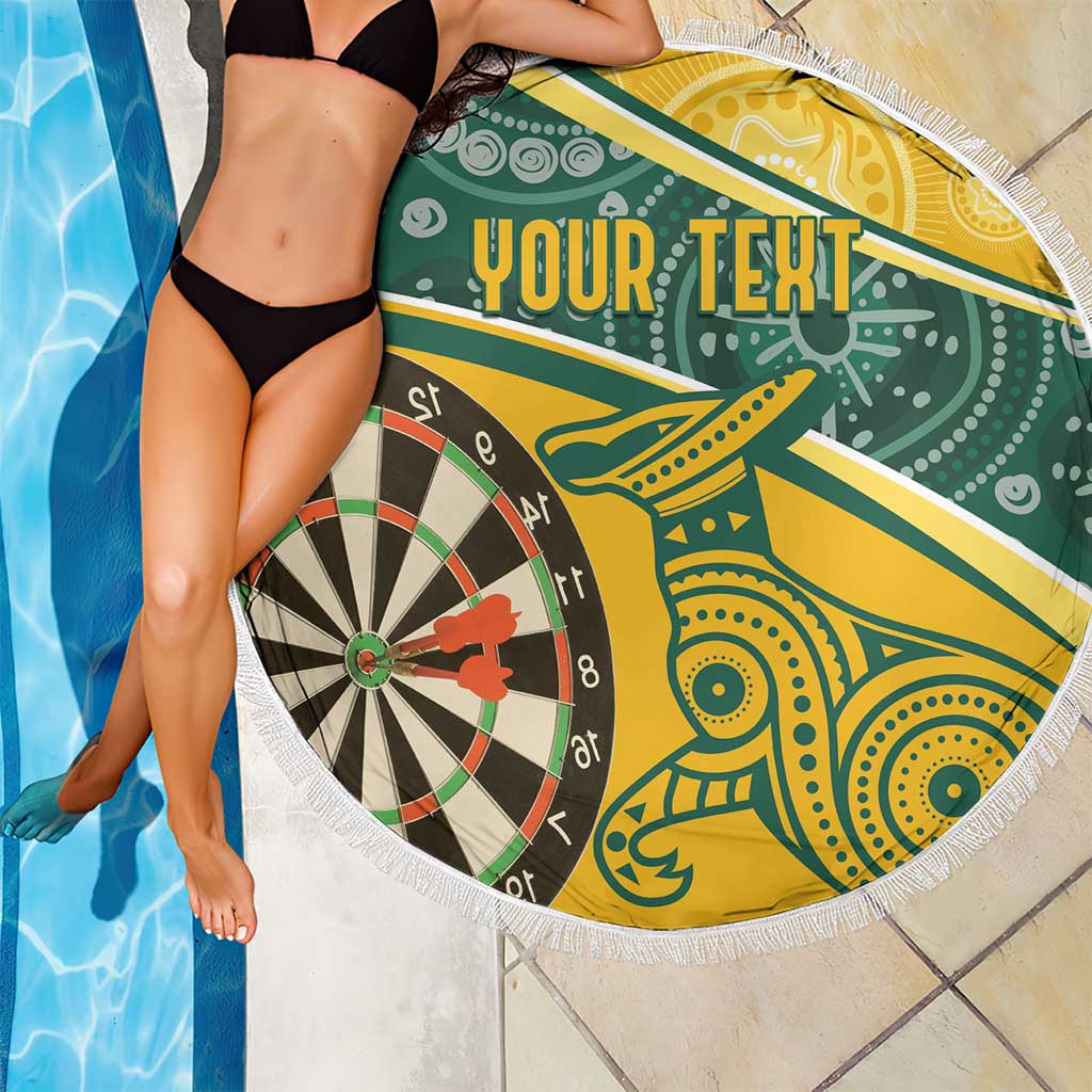 Australia Darts Personalized Indigenous Beach Blanket Champion Roos