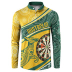 Australia Darts Personalized Indigenous Button Sweatshirt Champion Roos