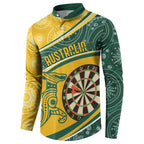 Australia Darts Personalized Indigenous Button Sweatshirt Champion Roos