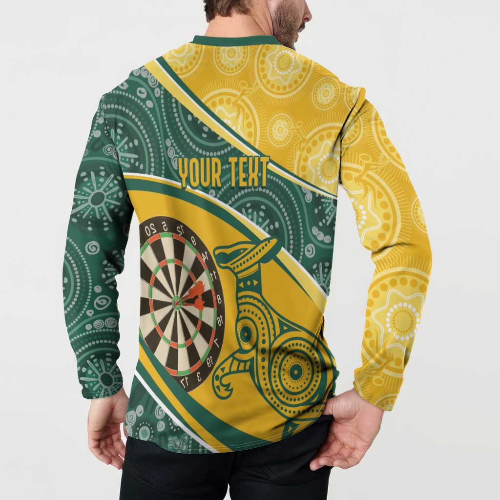 Australia Darts Personalized Indigenous Button Sweatshirt Champion Roos