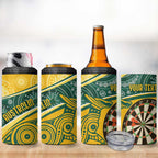 Australia Darts Personalized Indigenous 4 in 1 Can Cooler Tumbler Champion Roos