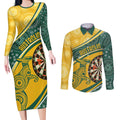 Australia Darts Personalized Indigenous Couples Matching Long Sleeve Bodycon Dress and Long Sleeve Button Shirt Champion Roos