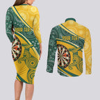 Australia Darts Personalized Indigenous Couples Matching Long Sleeve Bodycon Dress and Long Sleeve Button Shirt Champion Roos