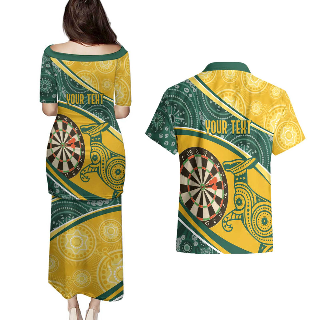 Australia Darts Personalized Indigenous Couples Matching Puletasi and Hawaiian Shirt Champion Roos