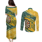 Australia Darts Personalized Indigenous Couples Matching Puletasi and Long Sleeve Button Shirt Champion Roos