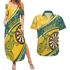 Australia Darts Personalized Indigenous Couples Matching Summer Maxi Dress and Hawaiian Shirt Champion Roos