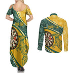 Australia Darts Personalized Indigenous Couples Matching Summer Maxi Dress and Long Sleeve Button Shirt Champion Roos