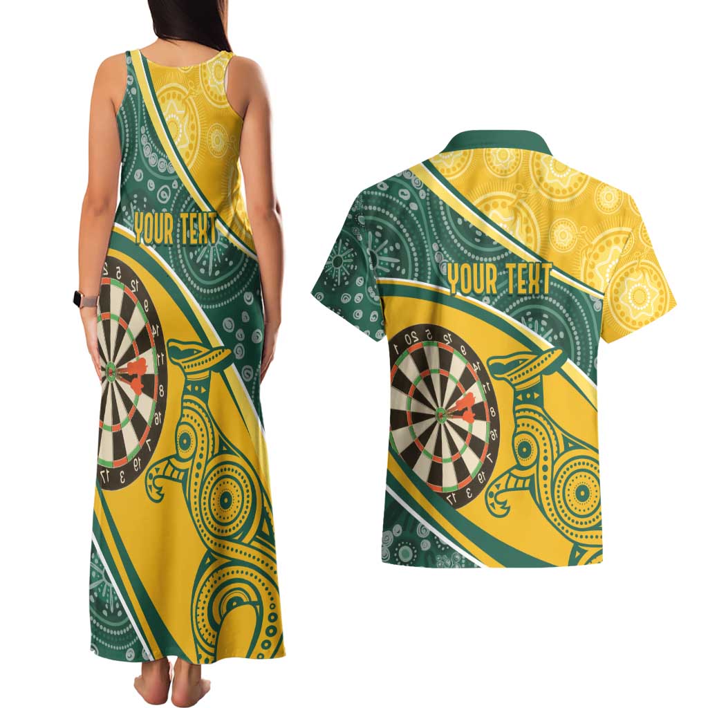 Australia Darts Personalized Indigenous Couples Matching Tank Maxi Dress and Hawaiian Shirt Champion Roos