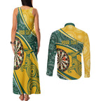 Australia Darts Personalized Indigenous Couples Matching Tank Maxi Dress and Long Sleeve Button Shirt Champion Roos