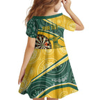 Australia Darts Personalized Indigenous Family Matching Long Sleeve Bodycon Dress and Hawaiian Shirt Champion Roos