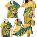 Australia Darts Personalized Indigenous Family Matching Mermaid Dress and Hawaiian Shirt Champion Roos