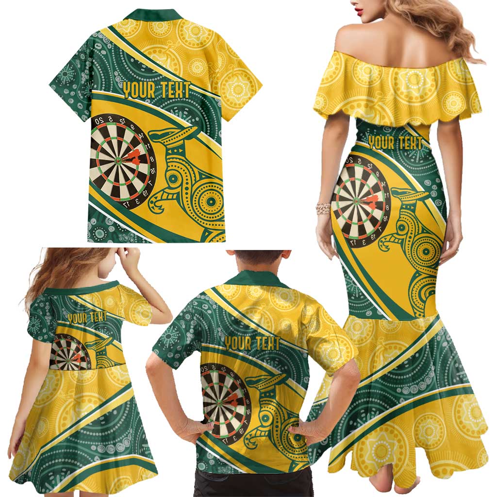 Australia Darts Personalized Indigenous Family Matching Mermaid Dress and Hawaiian Shirt Champion Roos