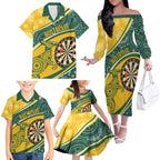 Australia Darts Personalized Indigenous Family Matching Off The Shoulder Long Sleeve Dress and Hawaiian Shirt Champion Roos