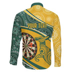 Australia Darts Personalized Indigenous Family Matching Off The Shoulder Long Sleeve Dress and Hawaiian Shirt Champion Roos