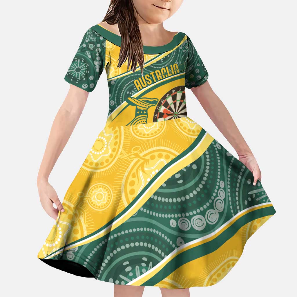 Australia Darts Personalized Indigenous Family Matching Off Shoulder Maxi Dress and Hawaiian Shirt Champion Roos