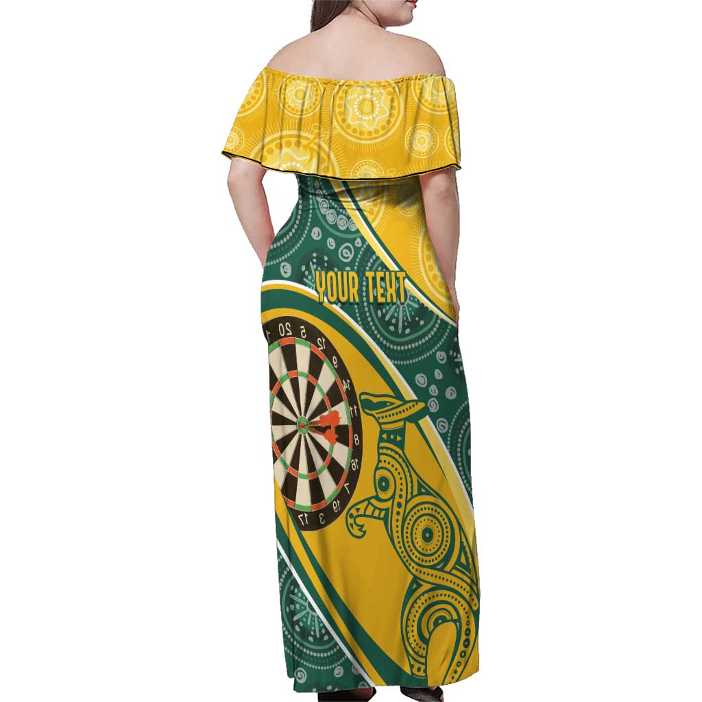 Australia Darts Personalized Indigenous Family Matching Off Shoulder Maxi Dress and Hawaiian Shirt Champion Roos