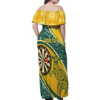 Australia Darts Personalized Indigenous Family Matching Off Shoulder Maxi Dress and Hawaiian Shirt Champion Roos