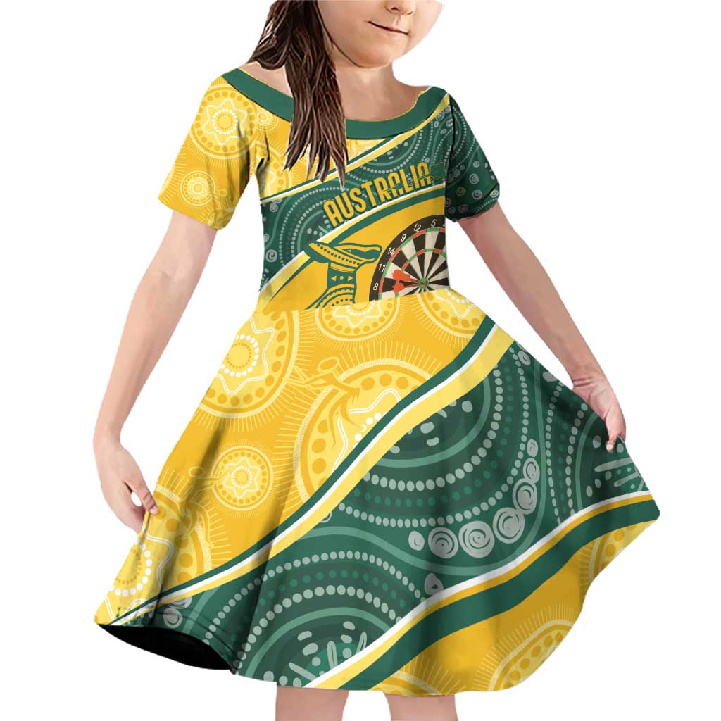 Australia Darts Personalized Indigenous Family Matching Off Shoulder Short Dress and Hawaiian Shirt Champion Roos