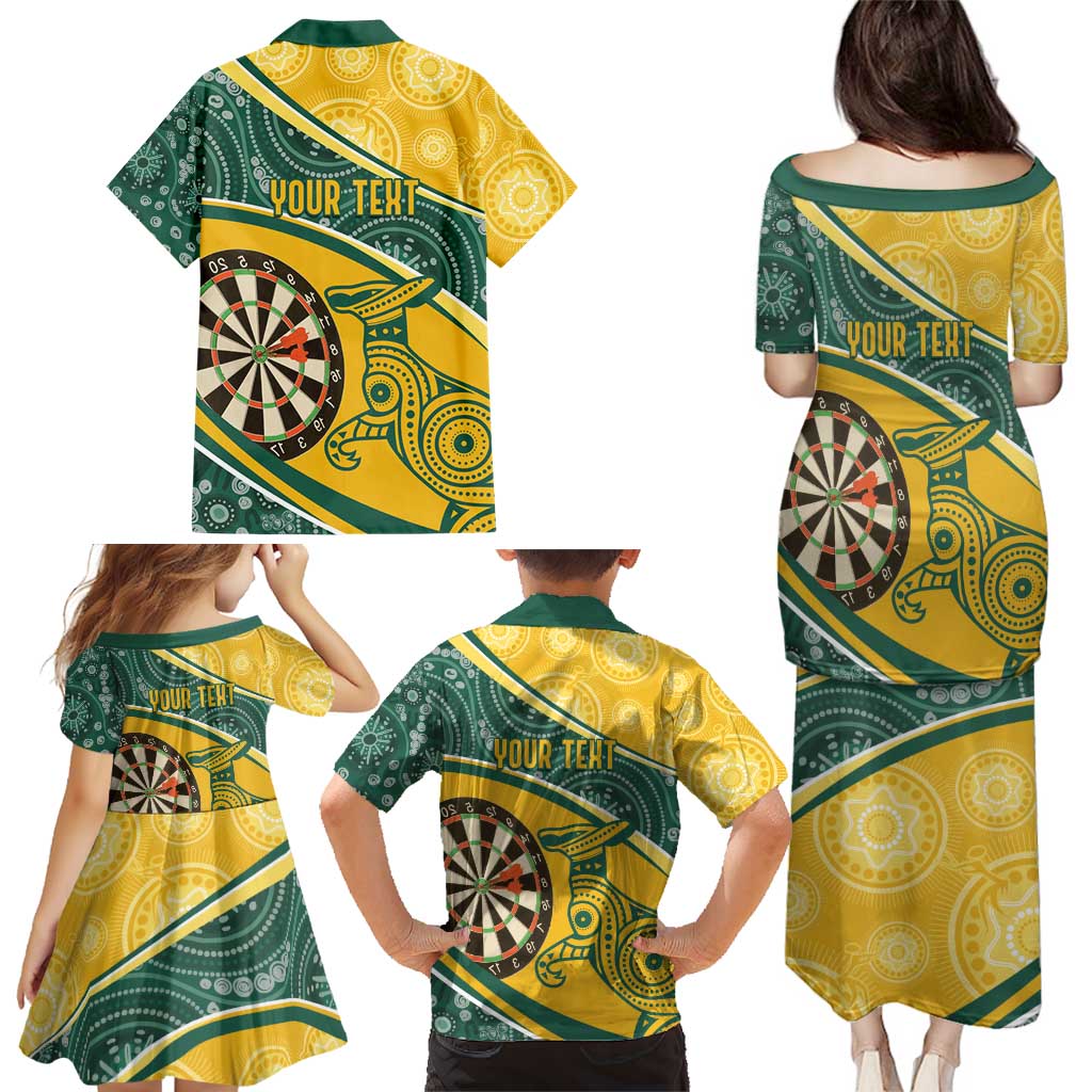Australia Darts Personalized Indigenous Family Matching Puletasi and Hawaiian Shirt Champion Roos
