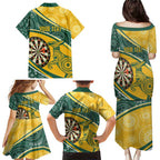 Australia Darts Personalized Indigenous Family Matching Puletasi and Hawaiian Shirt Champion Roos