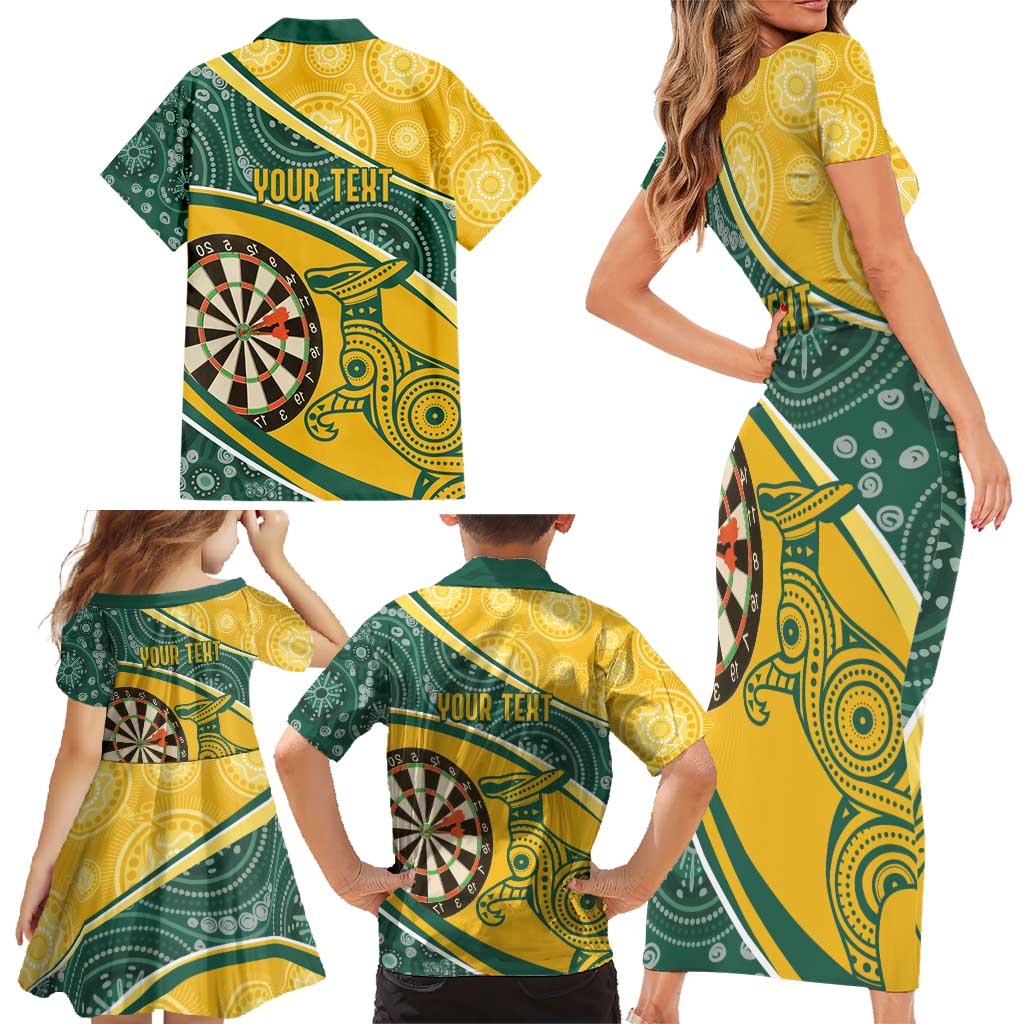 Australia Darts Personalized Indigenous Family Matching Short Sleeve Bodycon Dress and Hawaiian Shirt Champion Roos