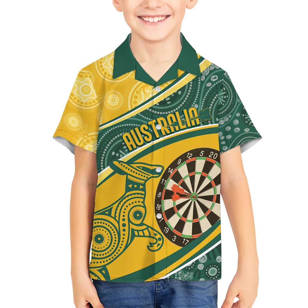Australia Darts Personalized Indigenous Family Matching Summer Maxi Dress and Hawaiian Shirt Champion Roos