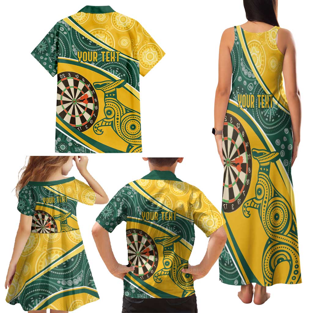 Australia Darts Personalized Indigenous Family Matching Tank Maxi Dress and Hawaiian Shirt Champion Roos