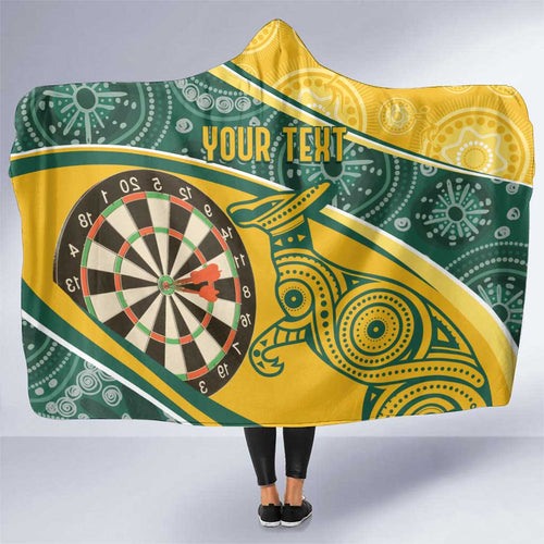 Australia Darts Personalized Indigenous Hooded Blanket Champion Roos