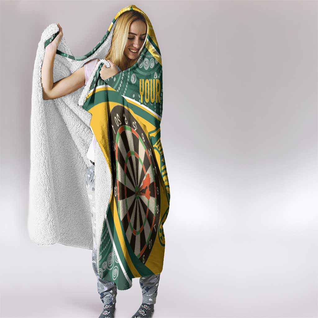 Australia Darts Personalized Indigenous Hooded Blanket Champion Roos