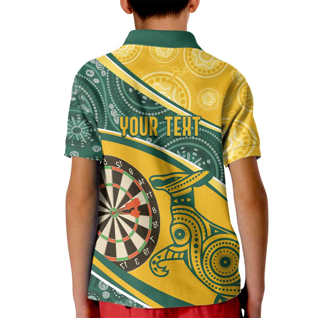 Australia Darts Personalized Indigenous Kid Polo Shirt Champion Roos