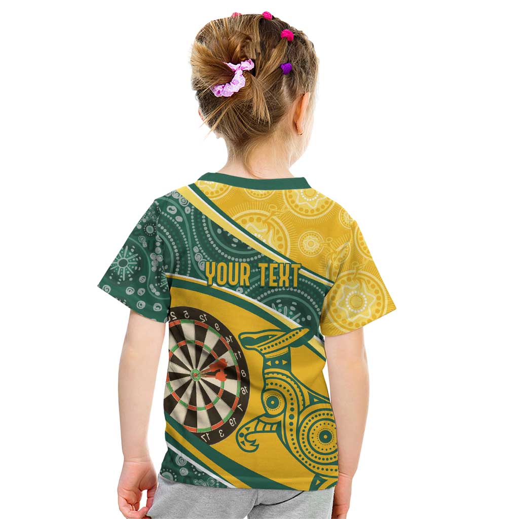 Australia Darts Personalized Indigenous Kid T Shirt Champion Roos
