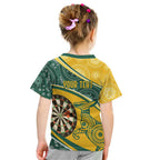 Australia Darts Personalized Indigenous Kid T Shirt Champion Roos