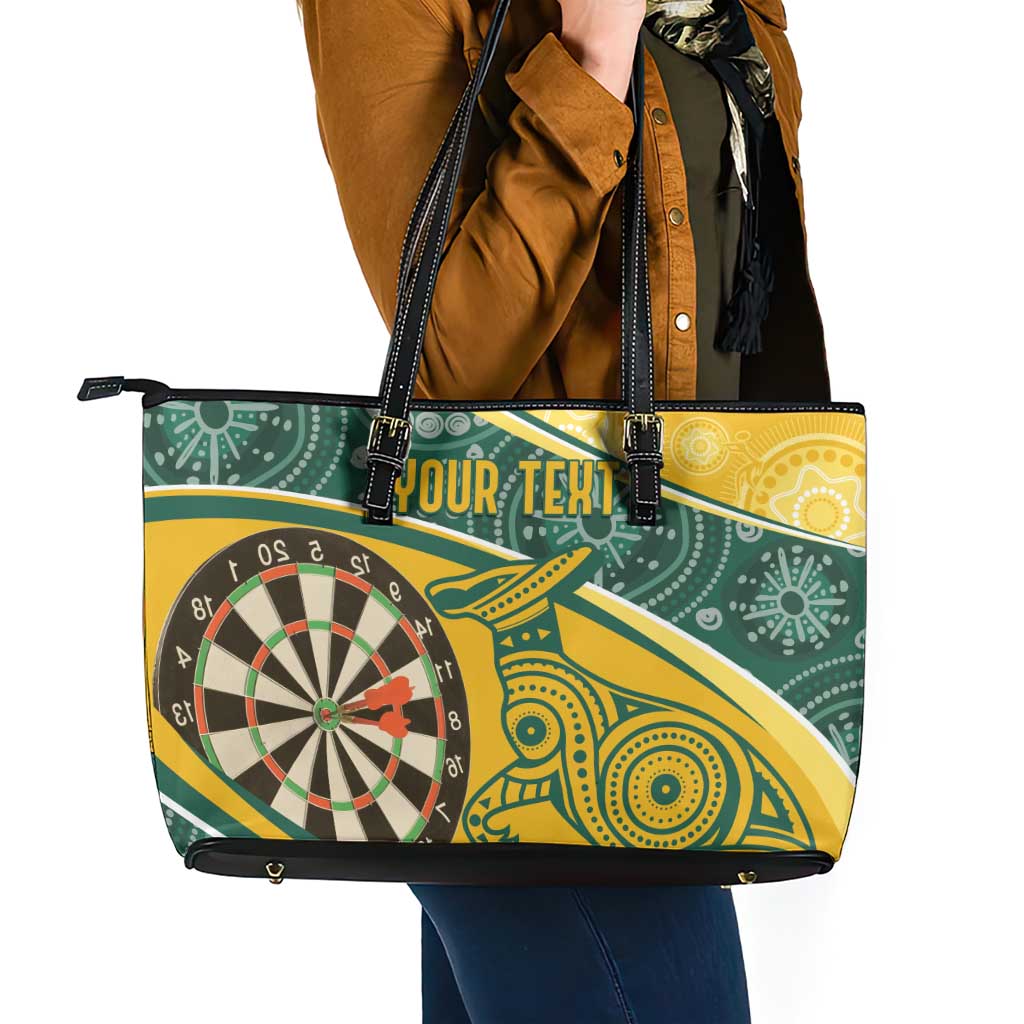 Australia Darts Personalized Indigenous Leather Tote Bag Champion Roos