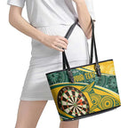 Australia Darts Personalized Indigenous Leather Tote Bag Champion Roos