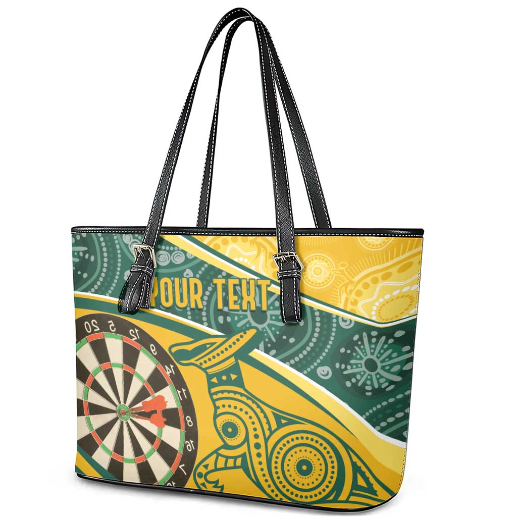 Australia Darts Personalized Indigenous Leather Tote Bag Champion Roos