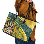 Australia Darts Personalized Indigenous Leather Tote Bag Champion Roos