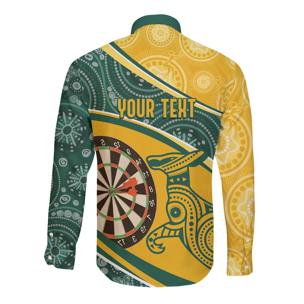 Australia Darts Personalized Indigenous Long Sleeve Button Shirt Champion Roos